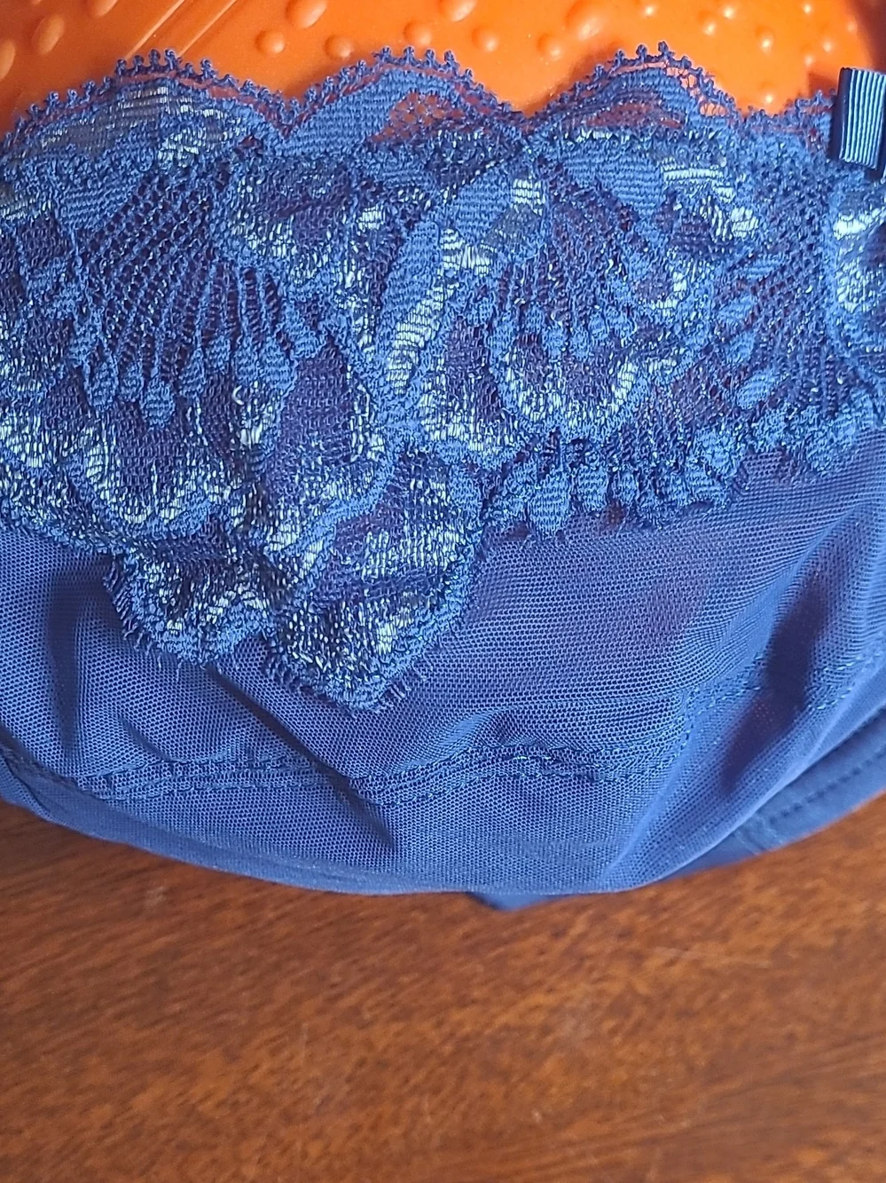NWT Chantelle Orangerie 3-part Full Figure Blue Lace Trim Underwire Bra (C67610)